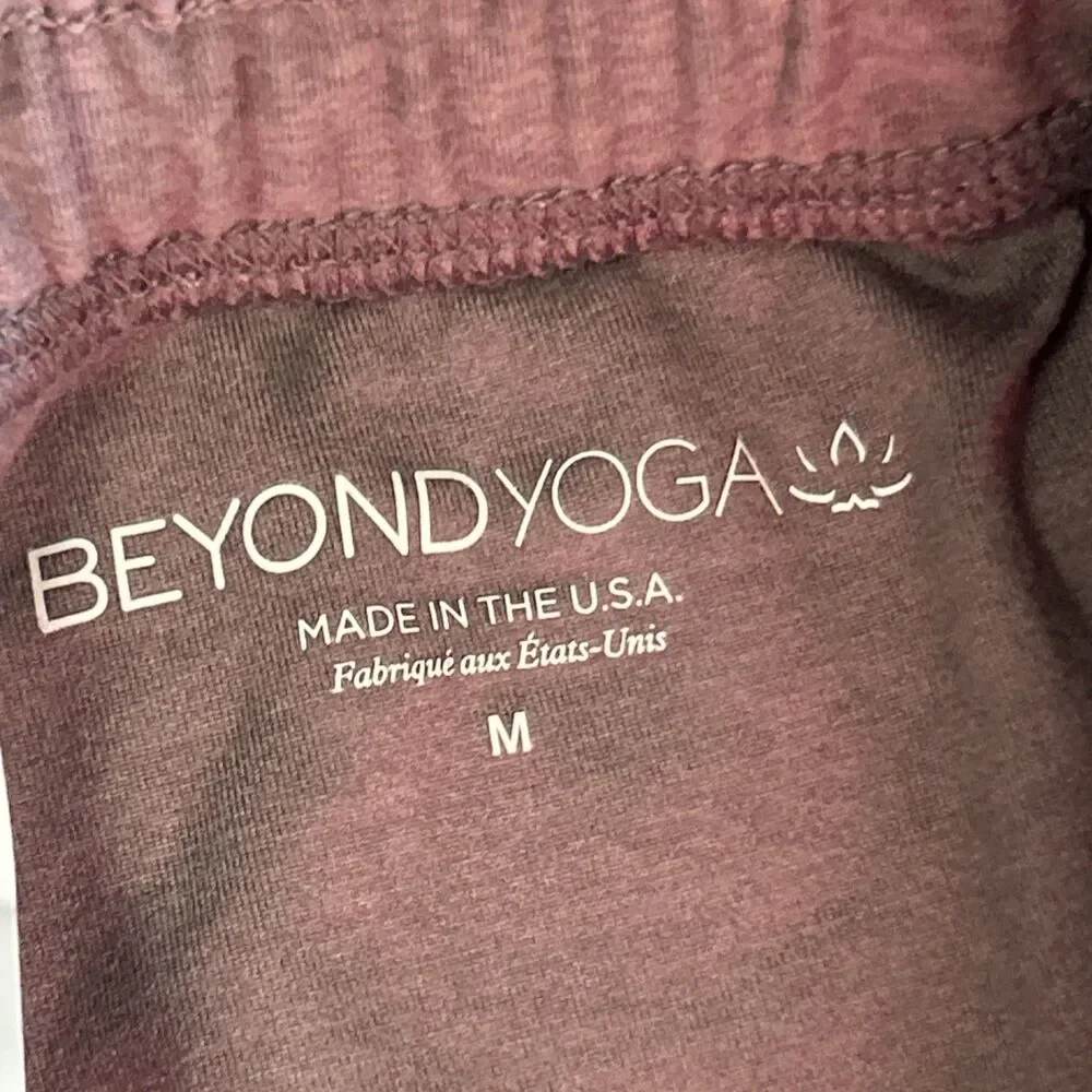 Beyond Yoga Joggers Womens Medium Pants Brown Pockets Stretch Soft Lounge USA